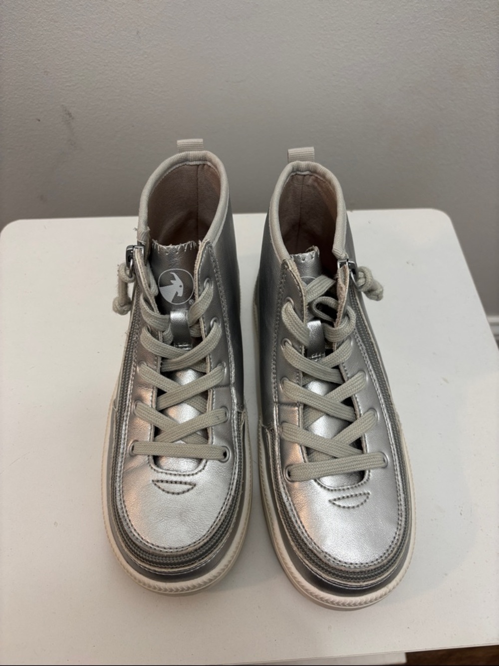 Silver Metallic High-Top Billy Sneakers